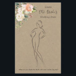 Floral Guess The Dress Bridal Shower Game  Flyer<br><div class="desc">White and Apricot Roses Guess the Dress Bridal Shower game in a Kraft effect background. You draw the style of wedding dress, the closest version to the bride's actual dress wins! For successful drawing, please provide your guests with WHITE gel pens to draw white dresses on the brown Kraft background....</div>