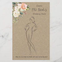 Floral Guess The Dress Bridal Shower Game