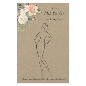 Floral Guess The Dress Bridal Shower Game  Stationery