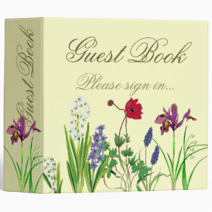 Floral guest book 3 ring binder