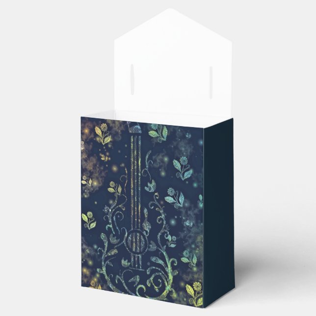 Floral Guitar Favor or Gift Boxes (Opened)