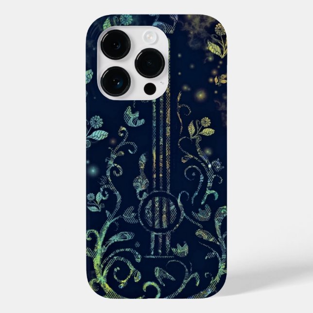 Floral Guitar iPhone Case Art Painting (Back)