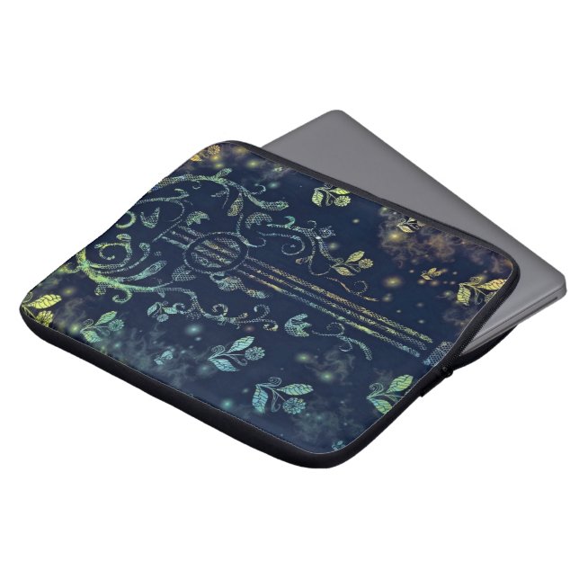 Floral Guitar Laptop Sleeve (Front Top)