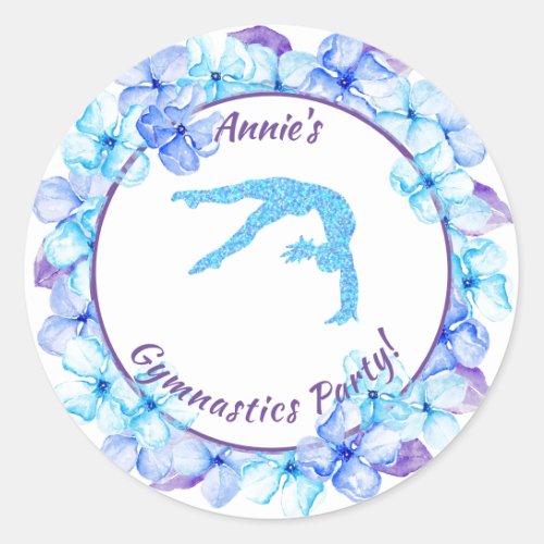 Floral Gymnastics Party Stickers