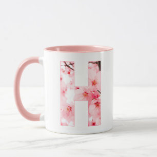 Floral H Initial Mug Personalized Name & Traits