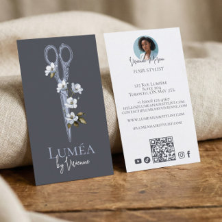 Floral Hair Dresser Stylist Beauty Salon Photo Business Card