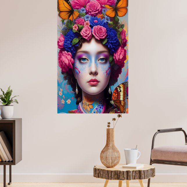 Floral hair princess poster (Living Room 3)