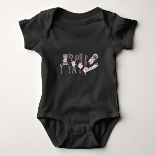 Floral Hairdresser Hairstylist Barber Tools Flower Baby Bodysuit
