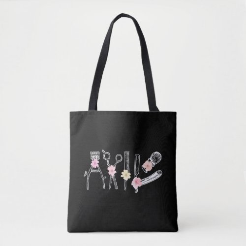 Floral Hairdresser Hairstylist Barber Tools Flower Tote Bag