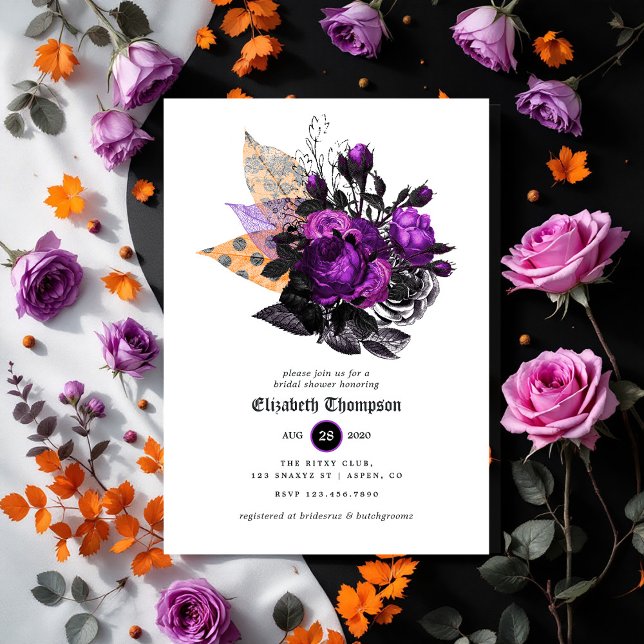 Floral Halloween Bridal Shower Invitation (Floral Halloween Bridal Shower Invitation)