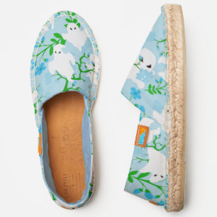 floral halloween ghosts flowers blue espadrilles