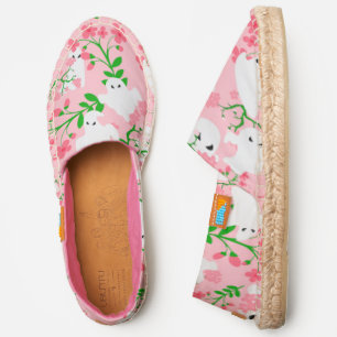 floral halloween ghosts flowers pink  espadrilles