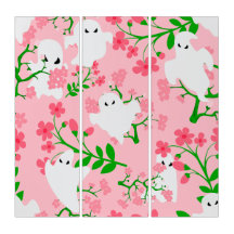 floral halloween ghosts flowers pink