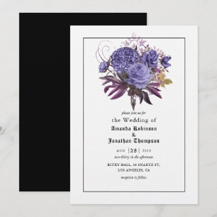 Floral Halloween Gothic Wedding Invitation