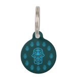 Floral Hamsa (Blue) Pet ID Tag