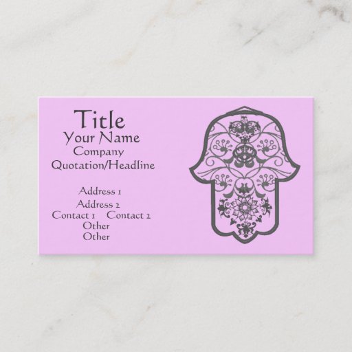 Customizable Floral Hamsa Business Card Templates