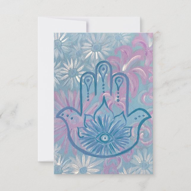 Floral Hamsa Greeting Cards (Front)