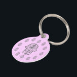 Floral Hamsa (Original) Pet Name Tag<br><div class="desc">This Particular design, is a Hamsa Hand with an interior of delicate floral detail, traditionally used throughout the Middle East and North Africa, this symbol, can often be seen in Mehndi artwork and is known as the hand of Hamsa or hand of Fatima. It is a sign of protection that...</div>