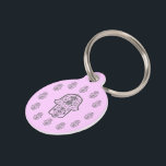 Floral Hamsa (Original) Pet Name Tag<br><div class="desc">This Particular design, is a Hamsa Hand with an interior of delicate floral detail, traditionally used throughout the Middle East and North Africa, this symbol, can often be seen in Mehndi artwork and is known as the hand of Hamsa or hand of Fatima. It is a sign of protection that...</div>