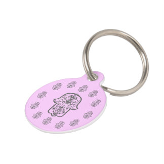 Floral Hamsa (Original) Pet Name Tag