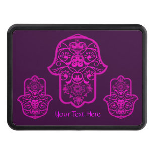Floral Hamsa (Pink) Tow Hitch Cover