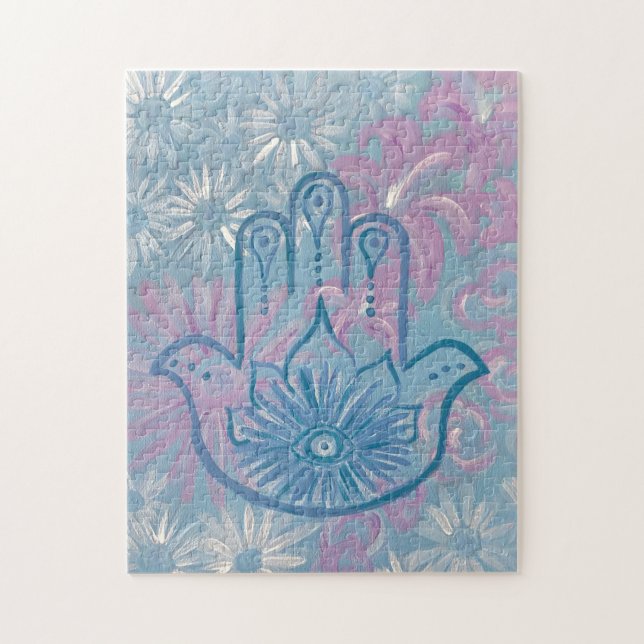 Floral Hamsa Puzzle (Vertical)