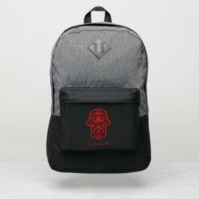 Floral Hamsa (Red) Port Authority® Backpack (Front)
