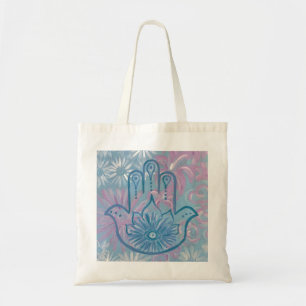 Floral Hamsa Tote Bag