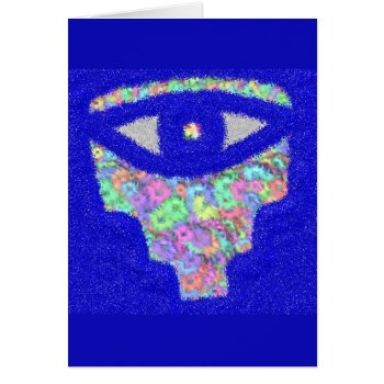Floral Hamsa With Blue Glitter Card by SPKCreative at Zazzle