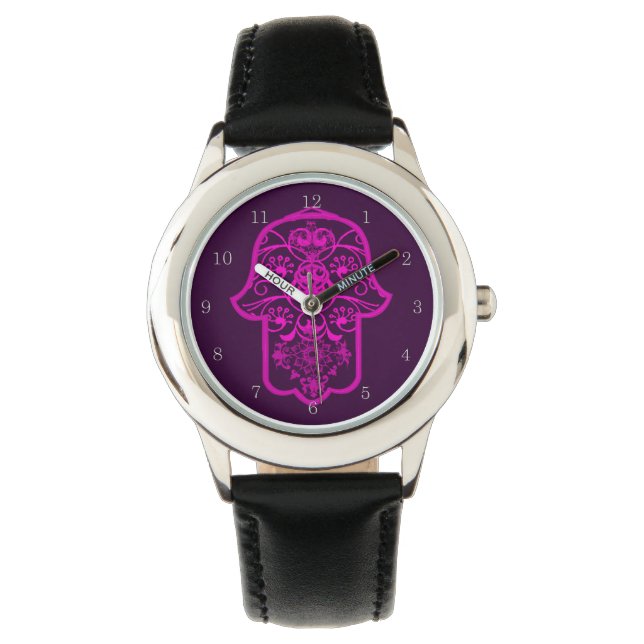 Floral Hamsa Wrist Watch (Front)