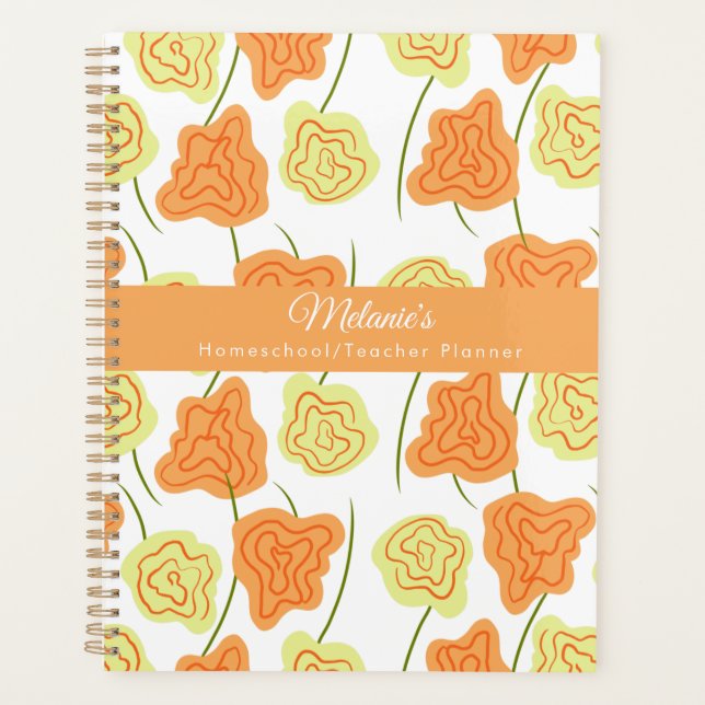 Floral Hand Drawn Teacher School Homeschool  Planner (Front)