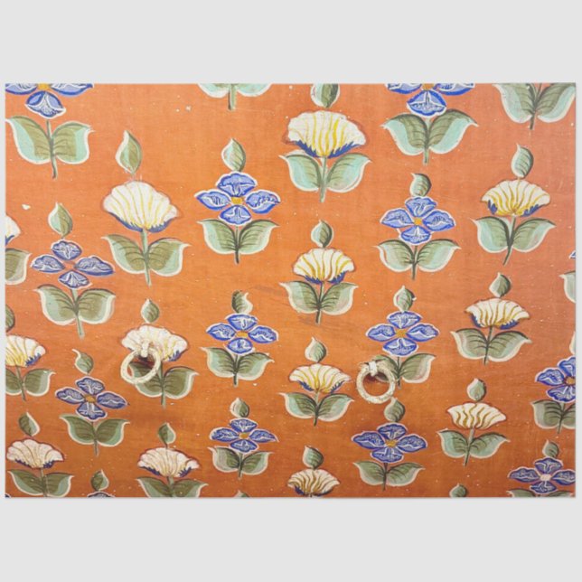 Floral hand painted Indian wall art Tissue Paper (Front)