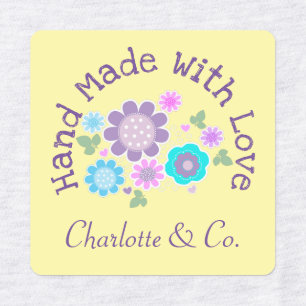 Floral Handmade With Love Product Personalized Labels