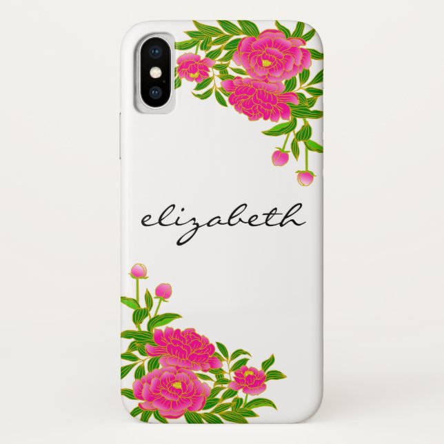 Floral Handwritten Script Case-Mate iPhone Case (Back)