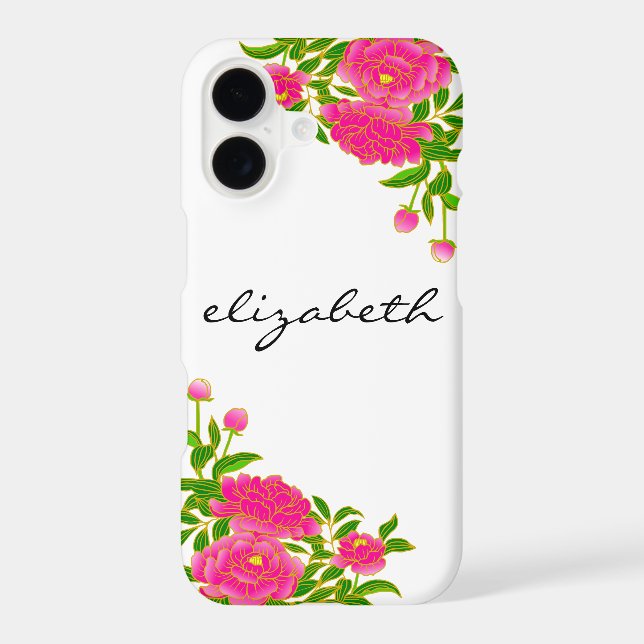 Floral Handwritten Script Iphone Case (Back)