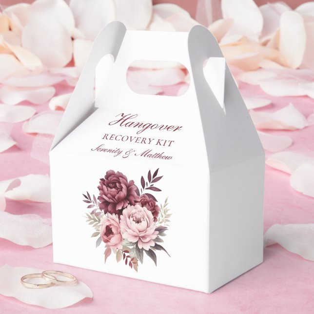 Floral Hangover Recovery Kit Peony Wedding Favor Boxes (Wedding)