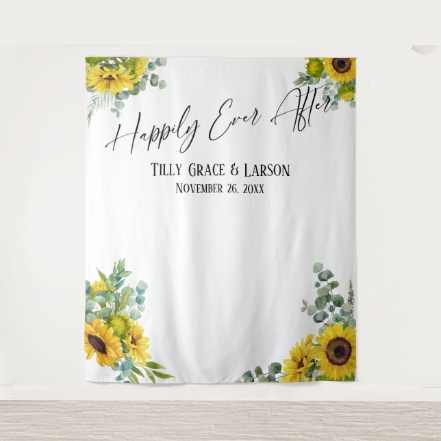 Floral Happily Ever After Photo Backdrop (Front)