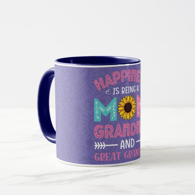 Floral Happiness is Mom & Grandma Coffee Mug (Front Left)