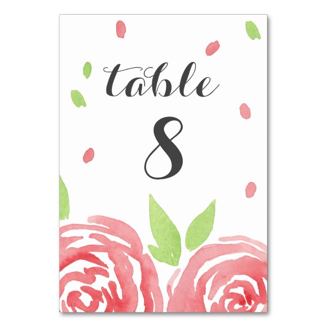Floral Happiness Table Number (Front)