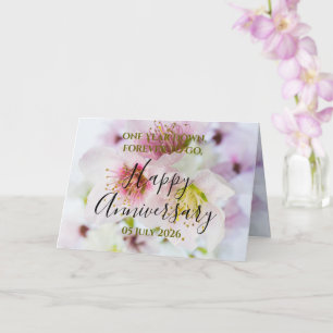 Floral Happy Anniversary Card