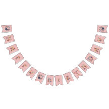Floral Happy Birthday Bunting Banner