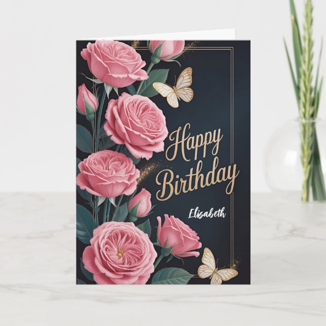 Floral Happy Birthday Card (Front)