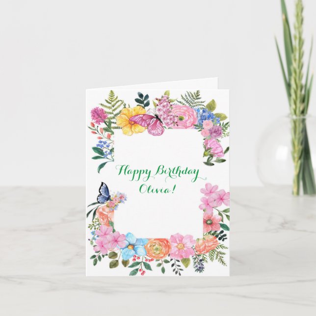floral happy birthday card (Front)