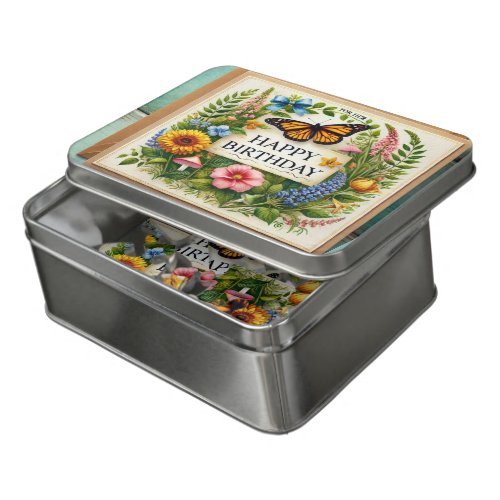 Floral Happy Birthday Card Puzzle
