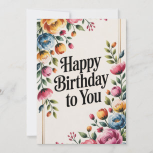 Floral Happy Birthday Greeting