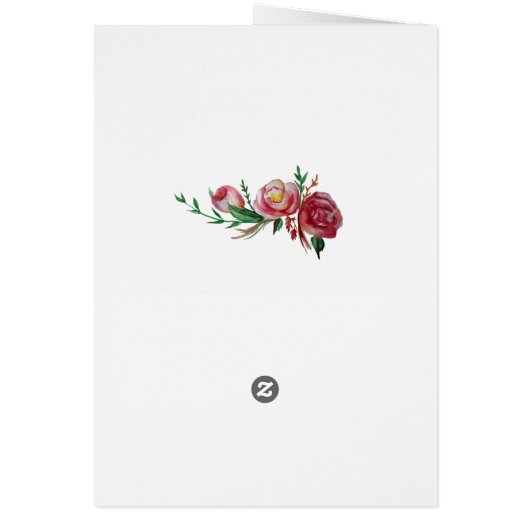 Floral Happy Birthday  Greeting Card (Back)