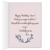 Floral Happy Birthday Greeting Card (Inside (Right))