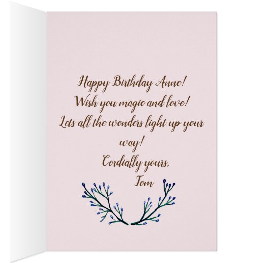 Floral Happy Birthday Greeting Card (Inside (Right))