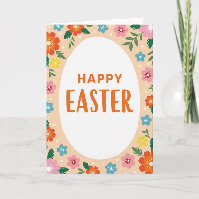 Floral Happy Easter Art Card (Front)