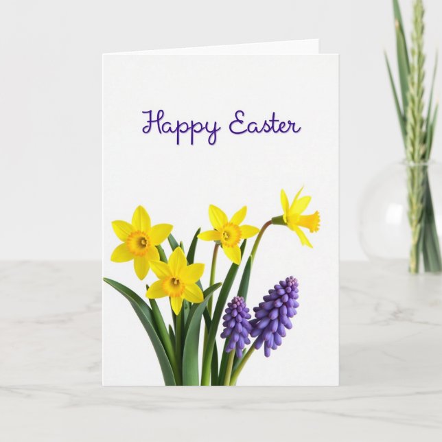 Floral Happy Easter Card (Front)